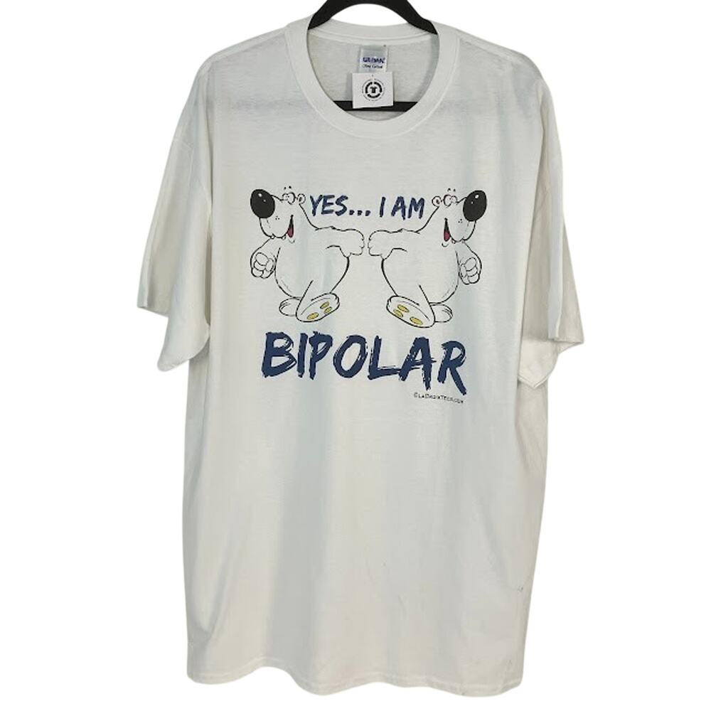 “Yes I Am Bipolar” T Shirt Vintage Deadstock La Croix Tees Polar Bear T Shirt XL
